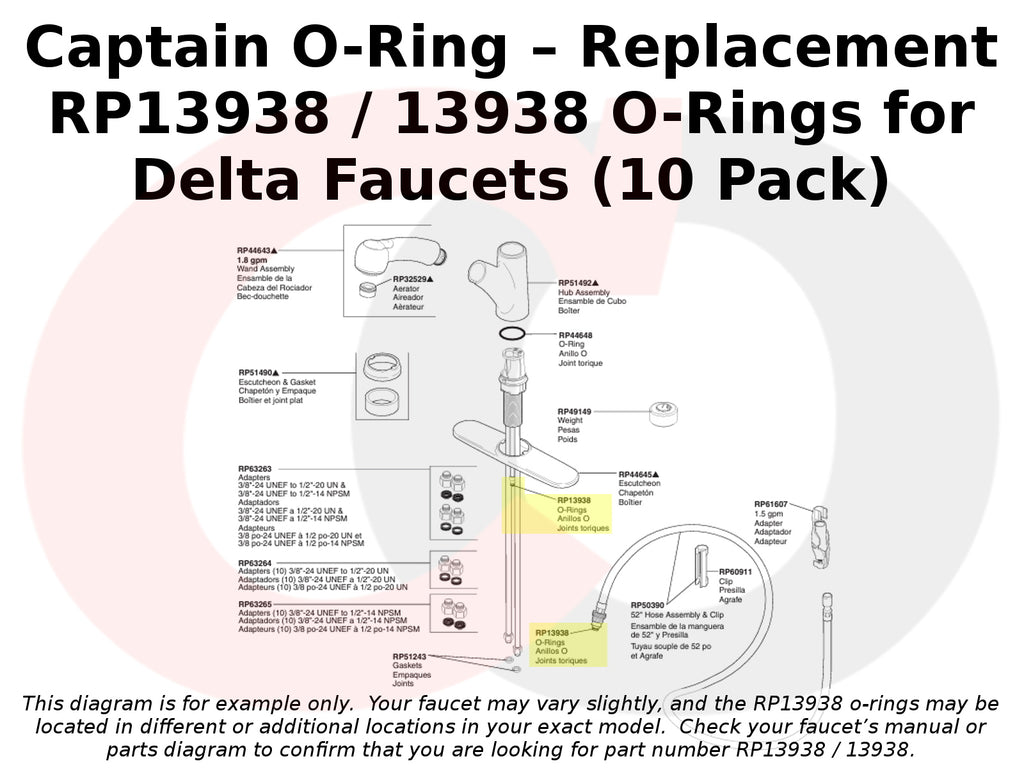 faucet o-ring installation diagram