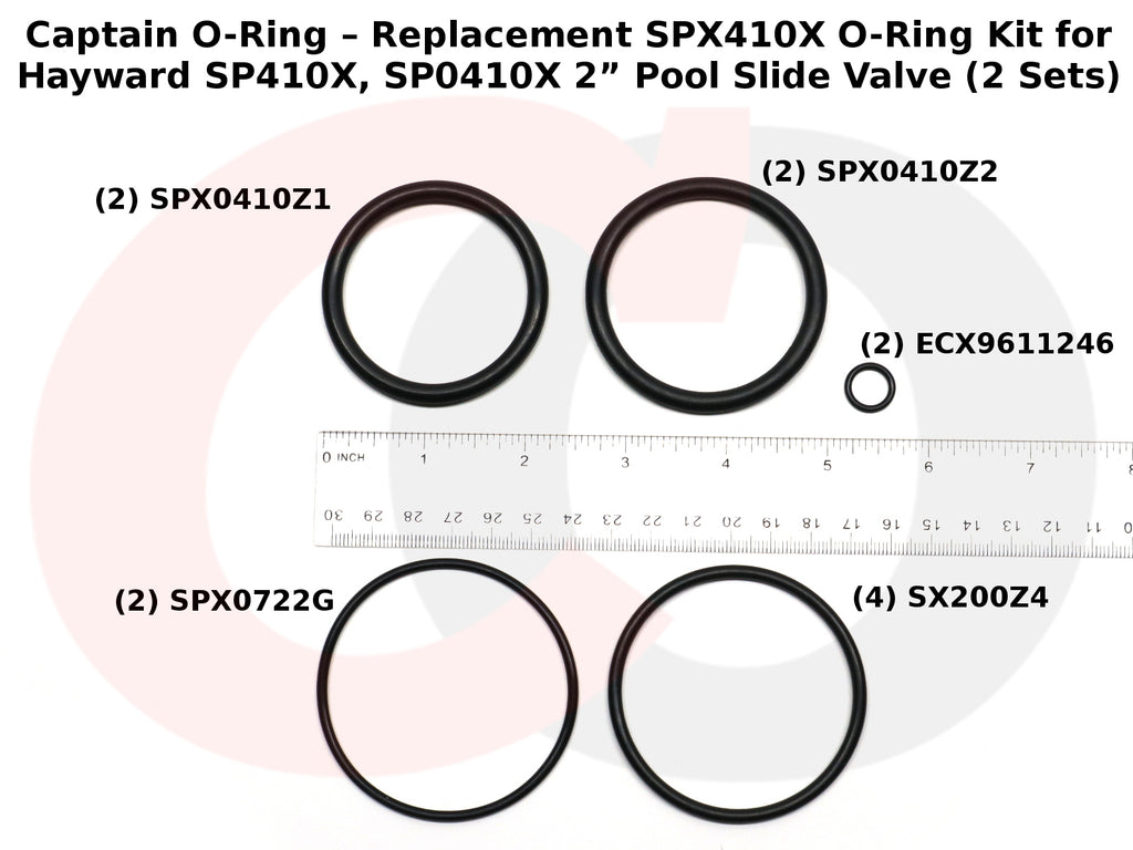 SPX410X O-Ring Kit for Hayward SP410X, SP0410X 2” Pool Slide Valve (2 Sets)
