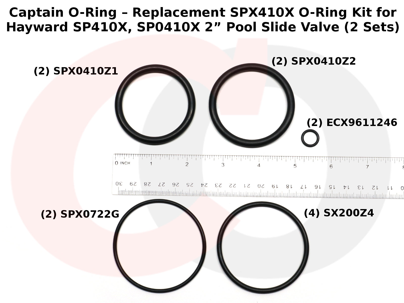SPX410X O-Ring Kit for Hayward SP410X, SP0410X 2” Pool Slide Valve (2 Sets)