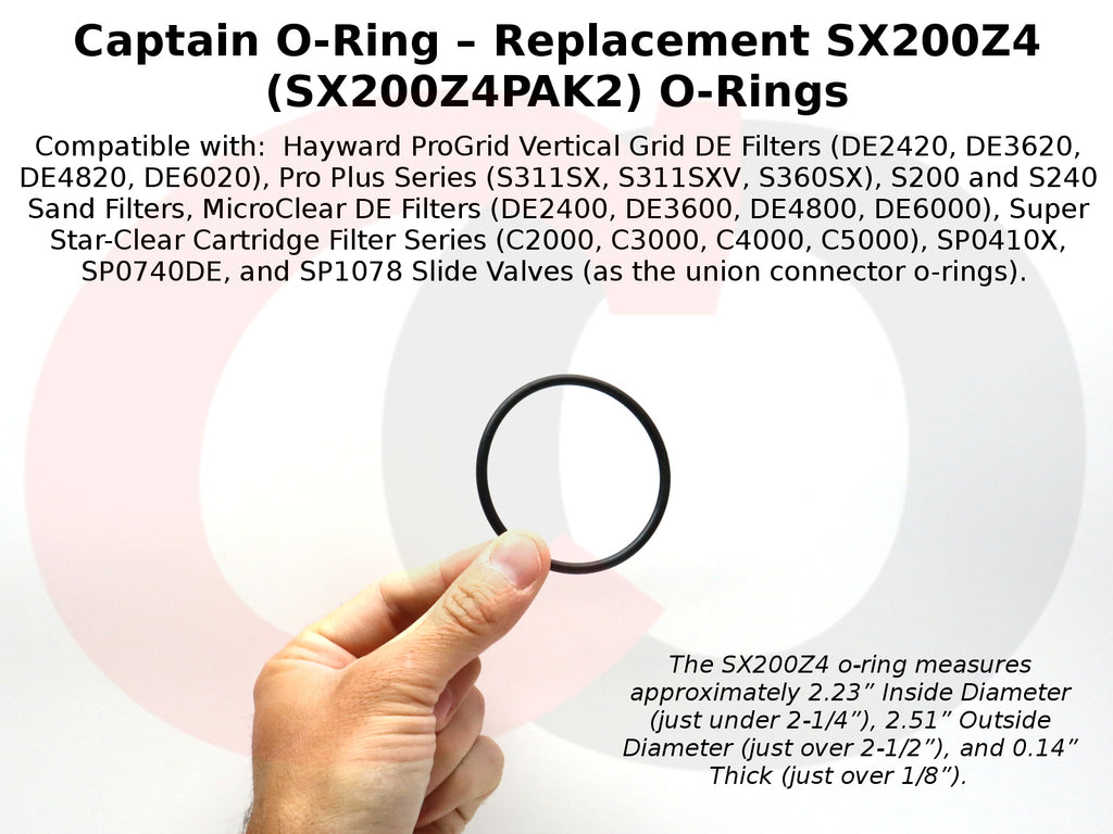 SX200Z4 (SX200Z4PAK2) O-Rings for Hayward ProGrid, Micro Clear, ProPlus Filter and Slide Valve (4 Pack)