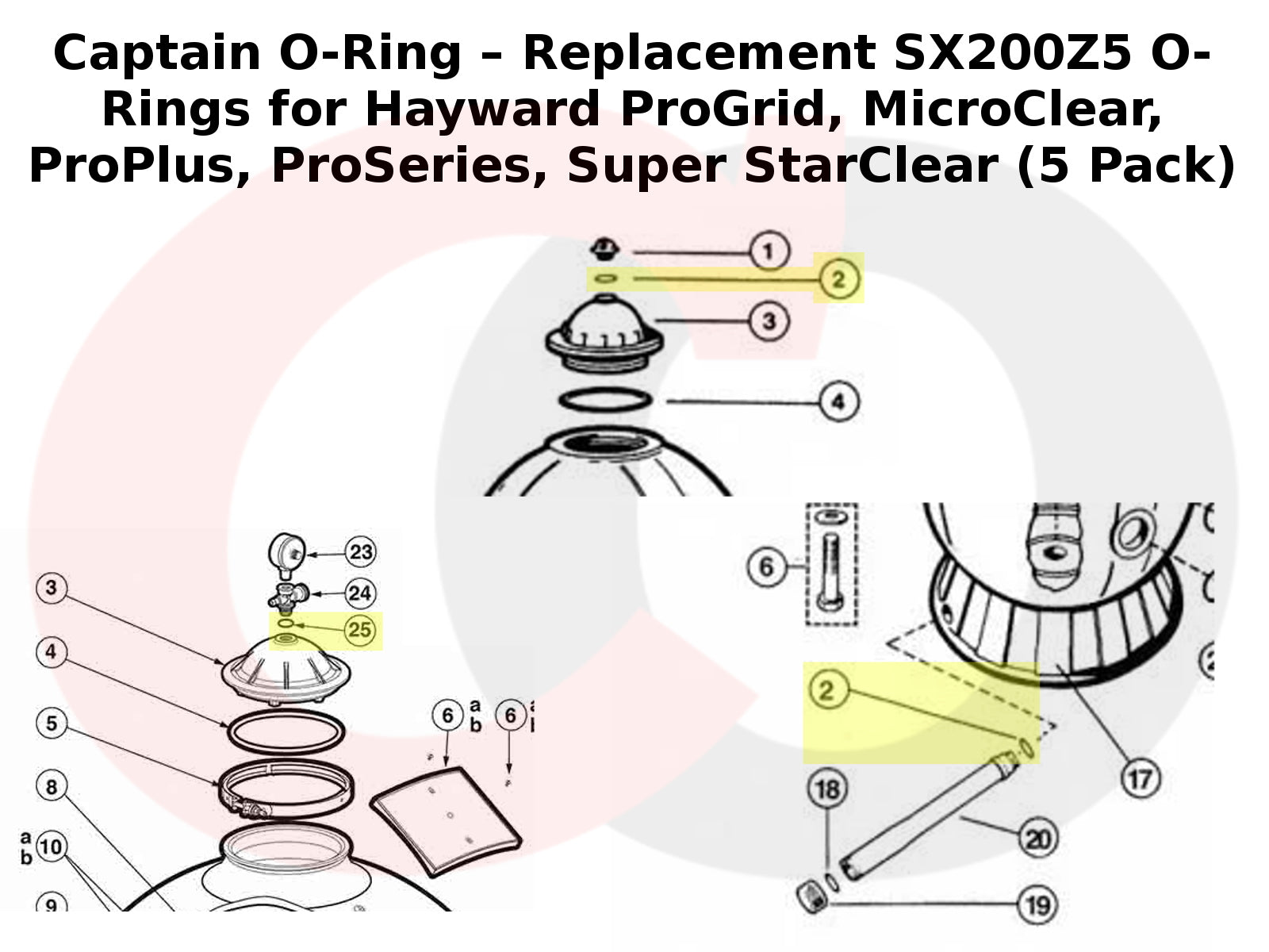 SX200Z5 O-Rings for Hayward ProGrid, MicroClear, ProPlus, ProSeries, Super StarClear (5 Pack)