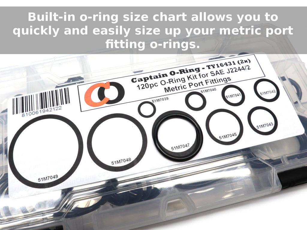 TY16431 (2x) 120pc O-Ring kit for John Deere SAE J2244/2 (ISO 6149) Metric Port Hydraulic Fittings