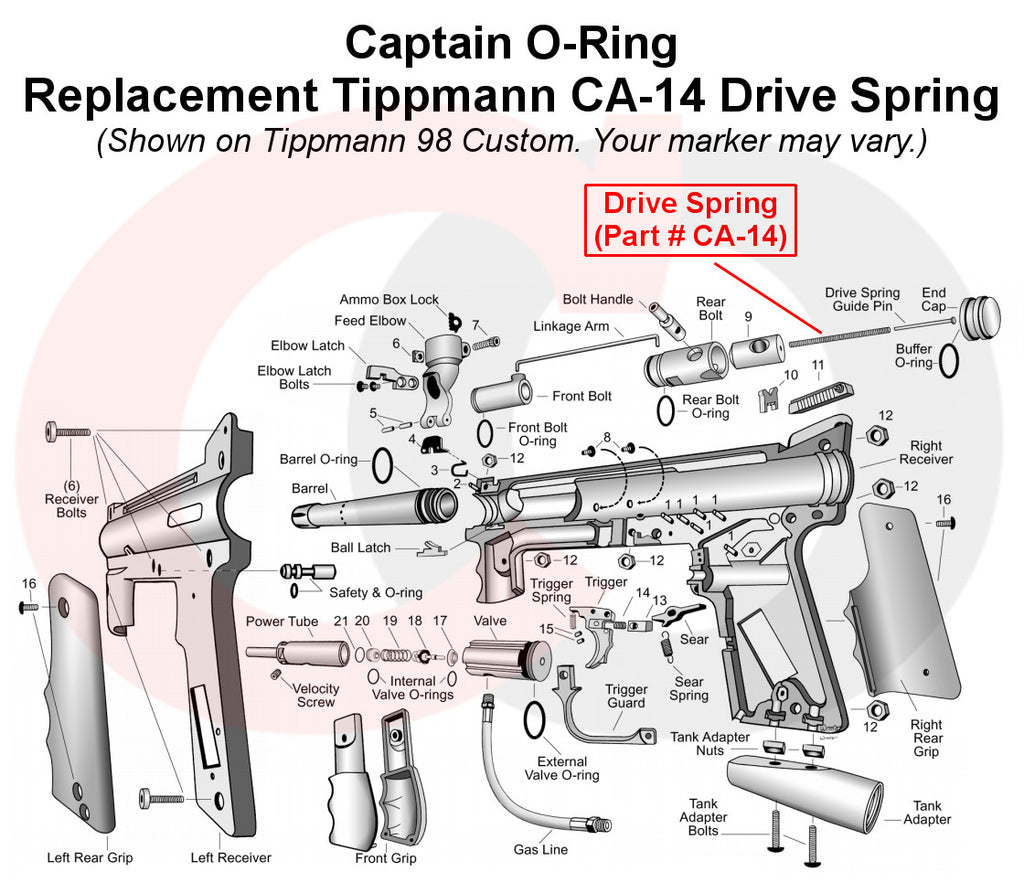 Tippmann CA-14 Drive Spring Replacement (4 Pack)