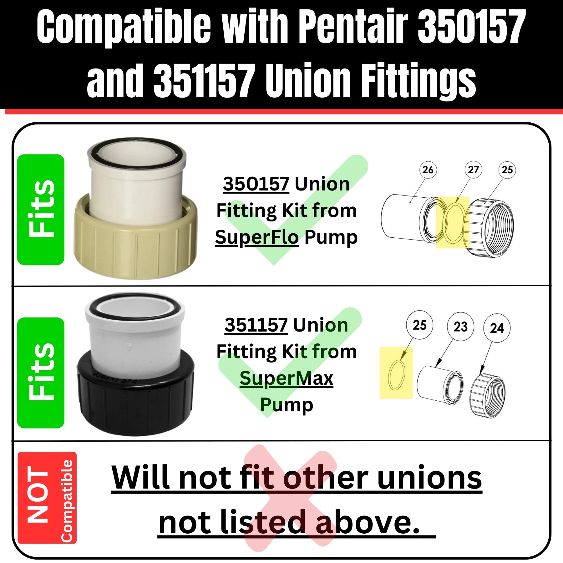 Captain O-Ring 6020018 ORings Compatible with Pentair 350157