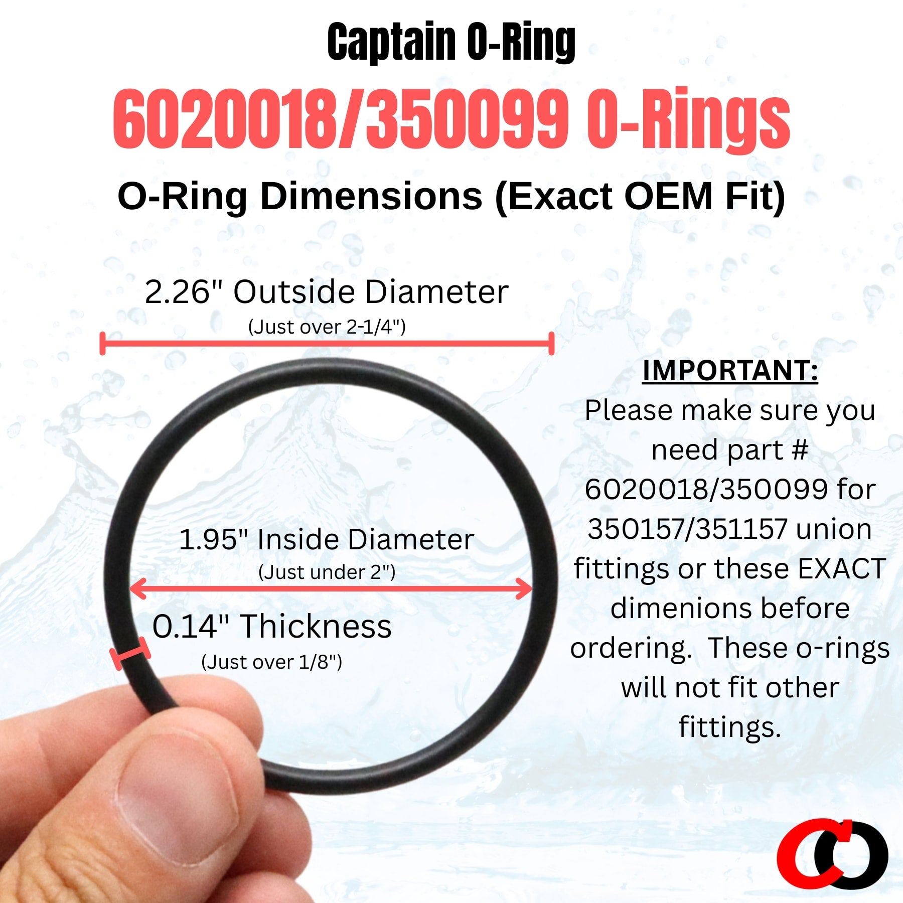 Captain O-Ring 6020018 ORings Compatible with Pentair 350157