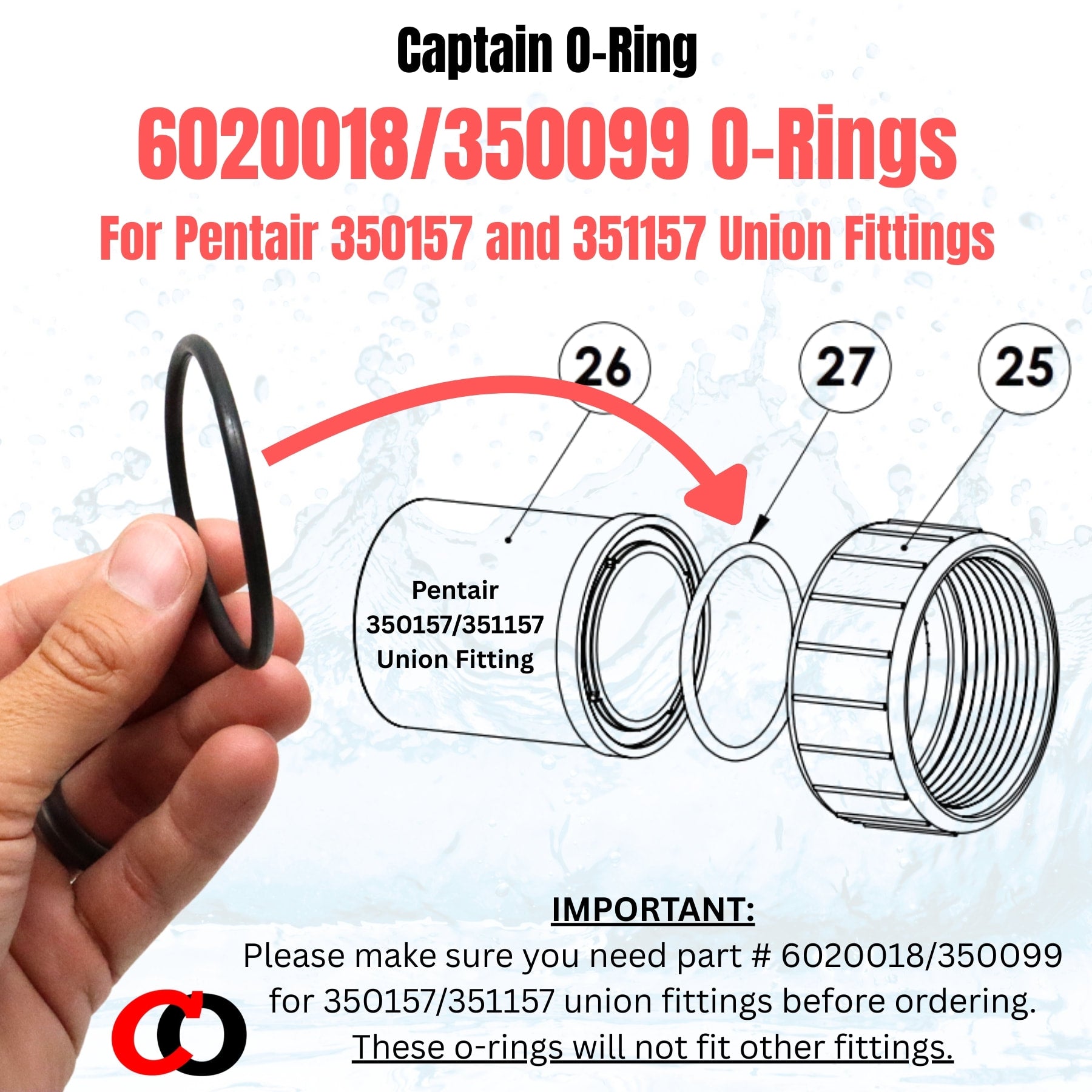 Captain O-Ring 6020018 ORings Compatible with Pentair 350157