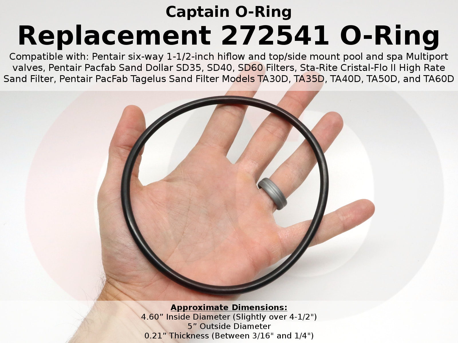 Captain O-Ring Replacement 272541 O-Ring for Pentair Pool/Spa