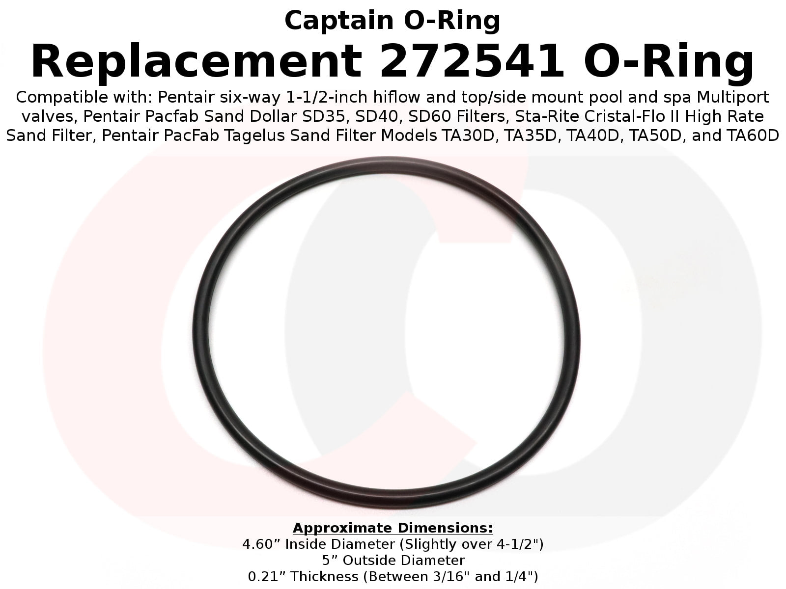 Captain O-Ring Replacement 272541 O-Ring for Pentair Pool/Spa