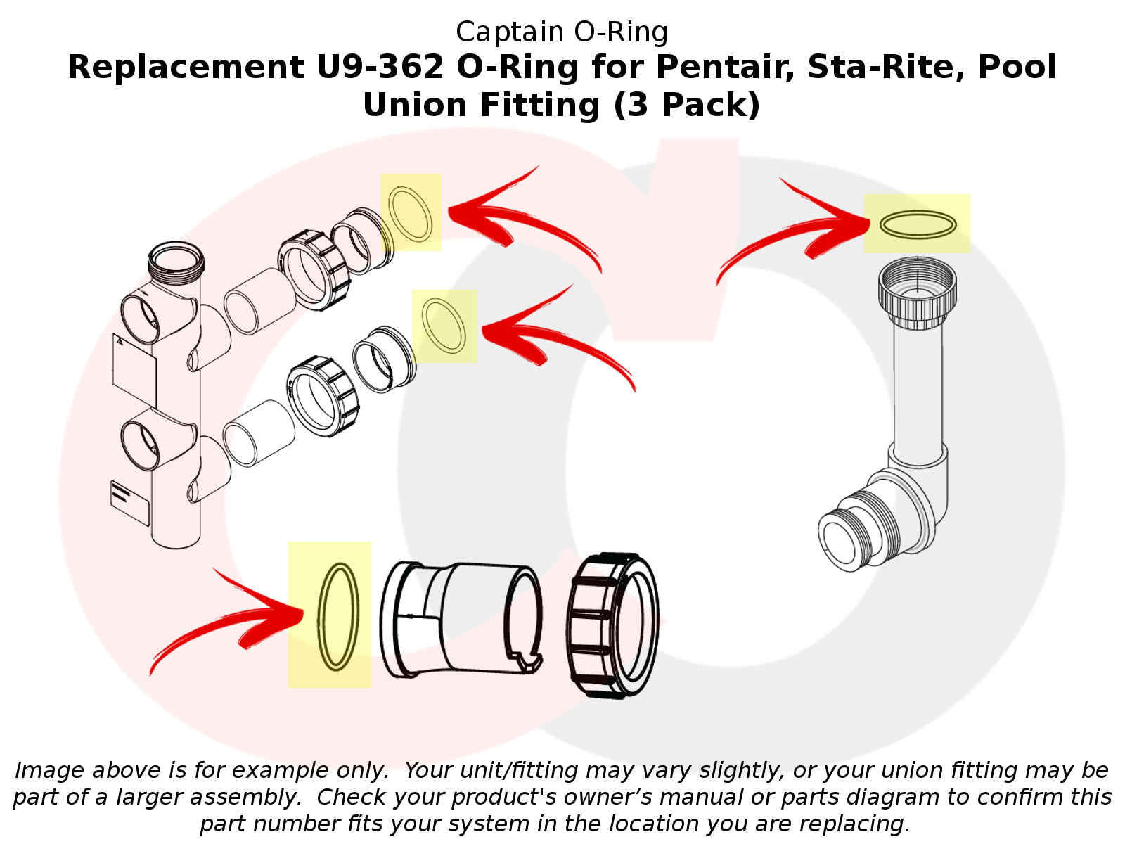 Captain O-Ring- Replacement U9-362 O-Ring for Pentair, Sta-Rite