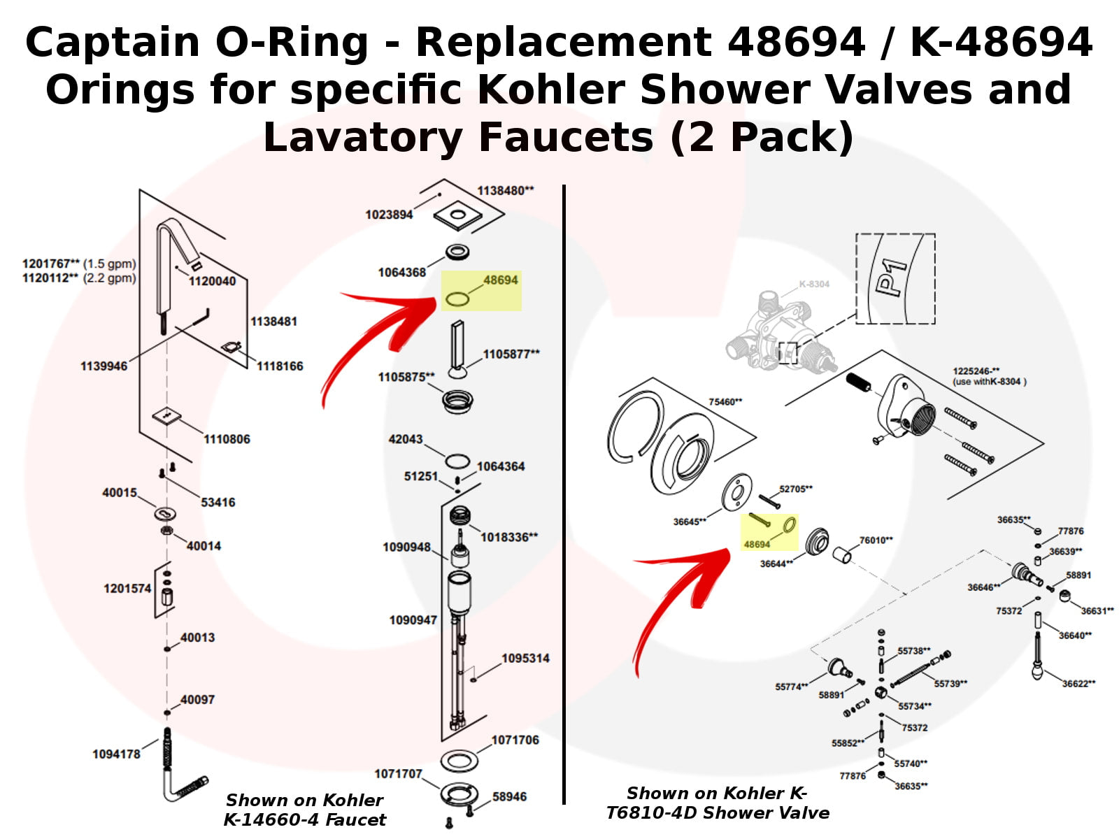 Captain O-Ring - Replacement 48694 / K-48694 Orings for specific