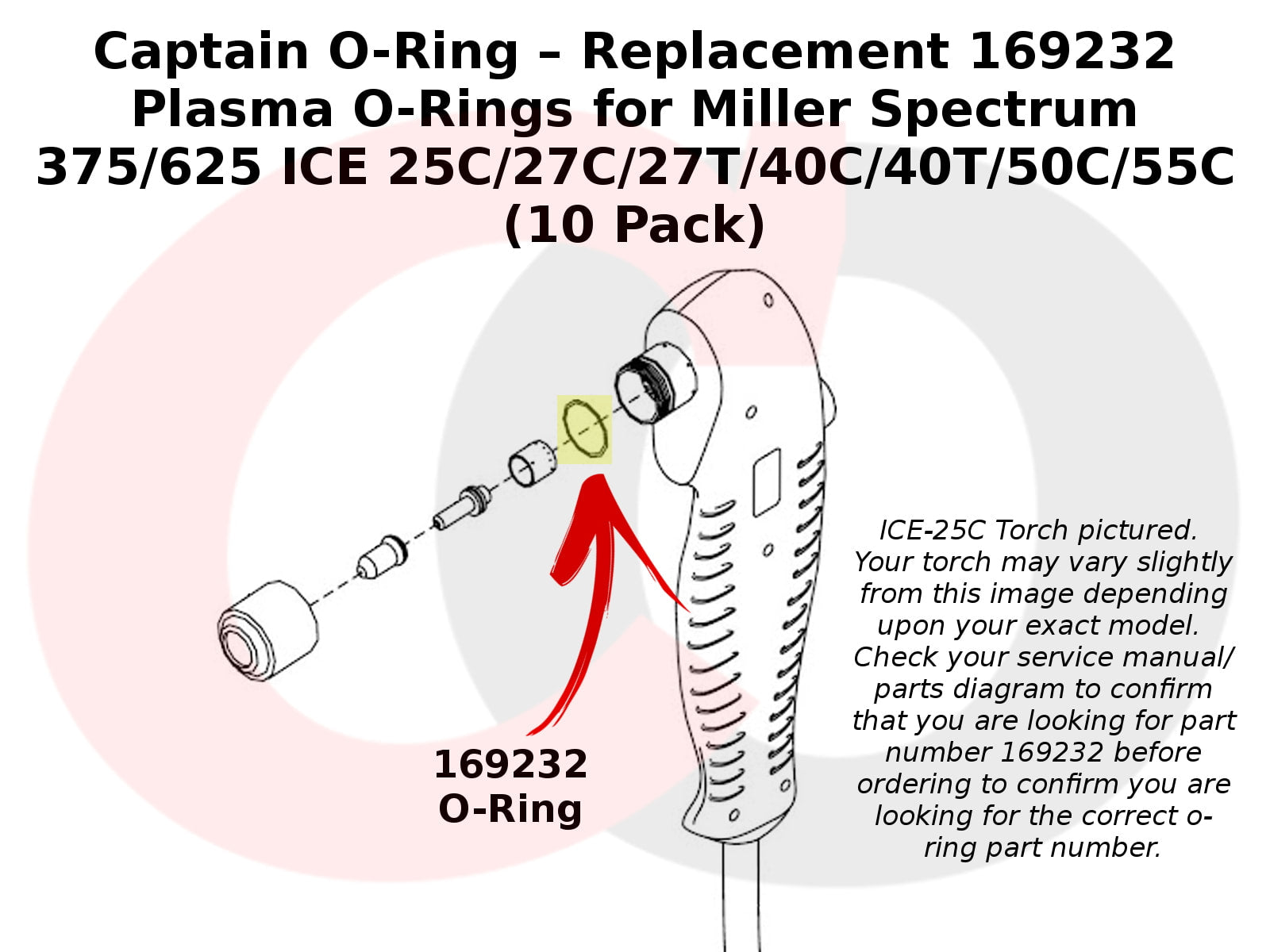 Captain O-Ring – Replacement 169232 Plasma O-Rings for Miller
