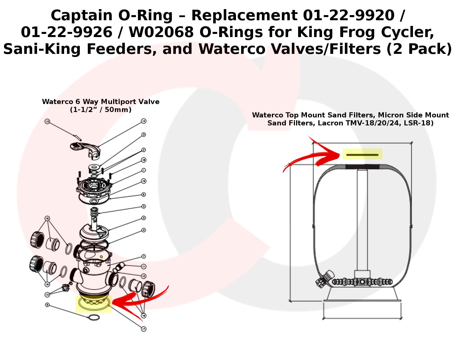 Captain O-Ring – Replacement 01-22-9920 / 01-22-9926 / W02068 O