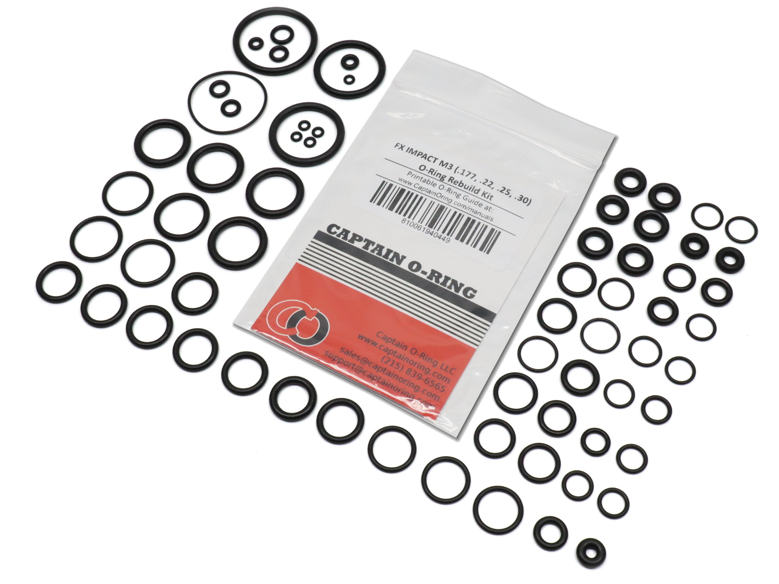 Captain O-Ring - FX Impact M3 (.177/.22/.25/.30) Complete 68 Piece O-Ring  Rebuild Kit